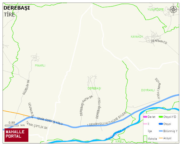 DEREBAŞI Mahallesi Haritası | Detaylı Köy ve Mahalle Görünümü