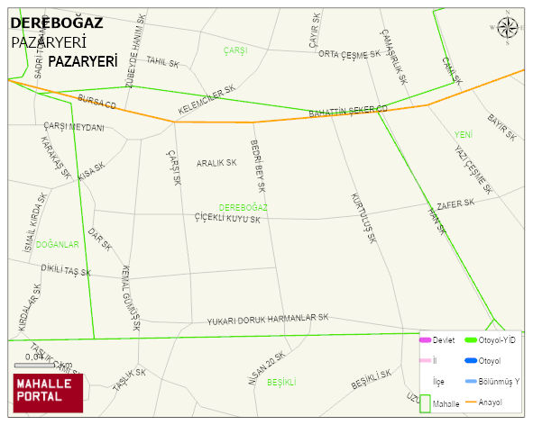 DEREBOĞAZ Mahallesi Haritası | Mahalle ve Köy Sınırı
