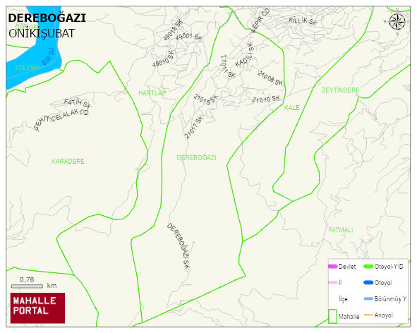 DEREBOĞAZI Mahallesi Haritası | Coğrafi Yapı ve Detaylı Haritası