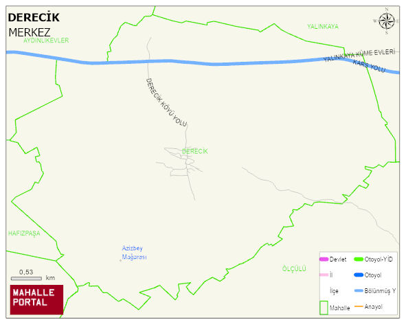 DERECİK Köyü Haritası | Dağlar, Ovalar ve Akarsu Bilgileri