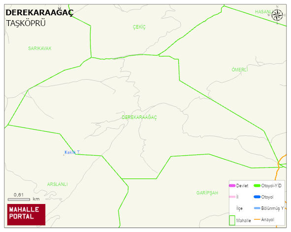 DEREKARAAĞAÇ Köyü Haritası | Detaylı Köy ve Mahalle Görünümü