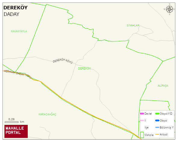 DEREKÖY Köyü Haritası | Yükselti ve Doğa Özellikleri