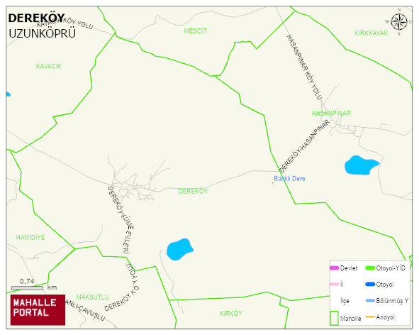 DEREKÖY Köyü Haritası | Yükselti ve Doğa Özellikleri