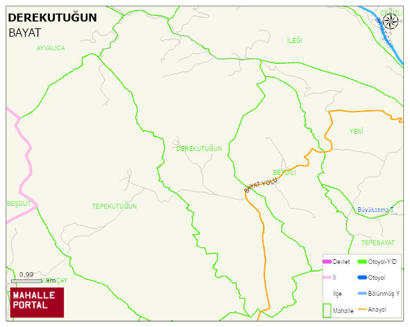DEREKUTUĞUN Köyü Haritası | Detaylı Köy ve Mahalle Görünümü