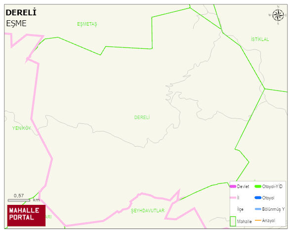 DERELİ Köyü Haritası | İnteraktif Köy ve Mahalle Sınırları