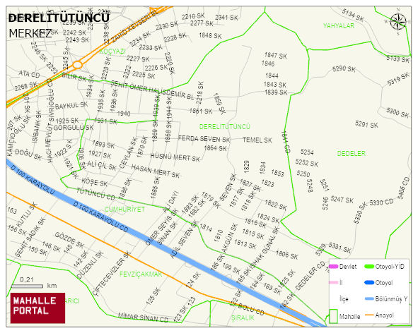 DERELİTÜTÜNCÜ Mahallesi Haritası | Sayısal Bölge Görünümü