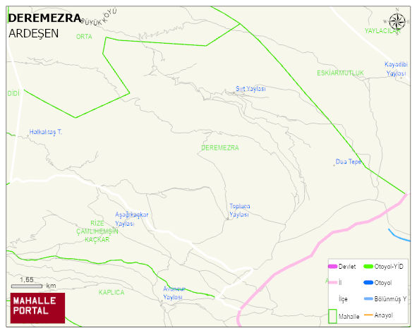 DEREMEZRA Köyü Haritası | İnteraktif Köy ve Mahalle Sınırları
