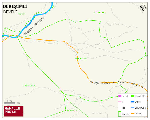 DEREŞİMLİ Mahallesi Haritası | Yükselti ve Doğa Özellikleri