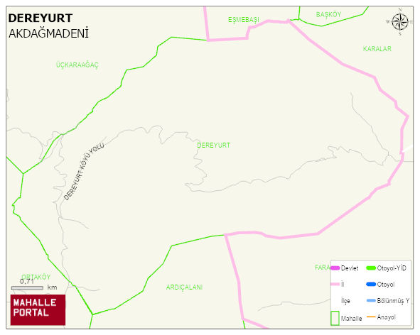 DEREYURT Köyü Haritası | Detaylı Köy ve Mahalle Görünümü