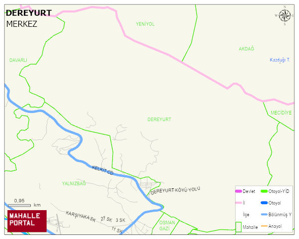 DEREYURT Mahallesi Haritası | İnteraktif Köy ve Mahalle Sınırları