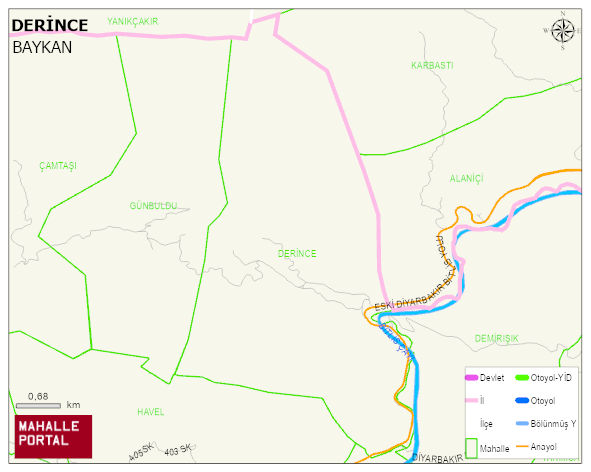 DERİNCE Köyü Haritası | Detaylı Köy ve Mahalle Görünümü