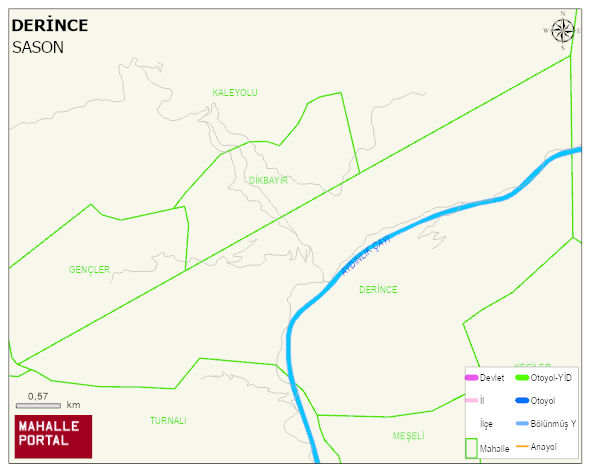 DERİNCE Köyü Haritası | Mahalle ve Köy Sınırı