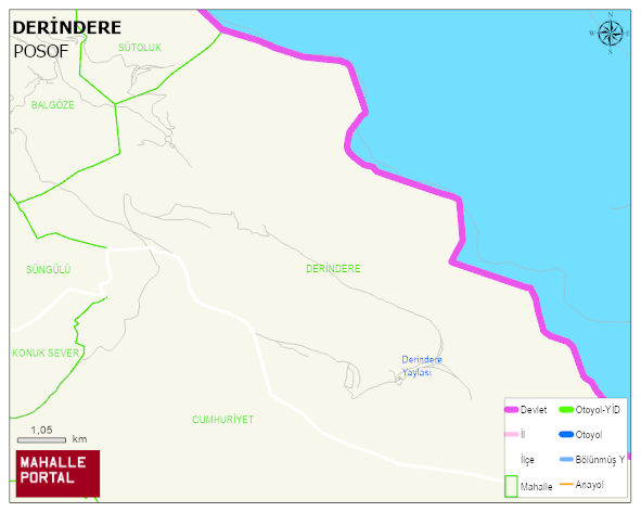 DERİNDERE Köyü Haritası | İnteraktif Köy ve Mahalle Sınırları