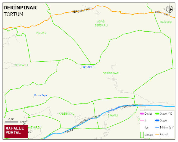 DERİNPINAR Mahallesi Haritası | Mahalle ve Köy Sınırı