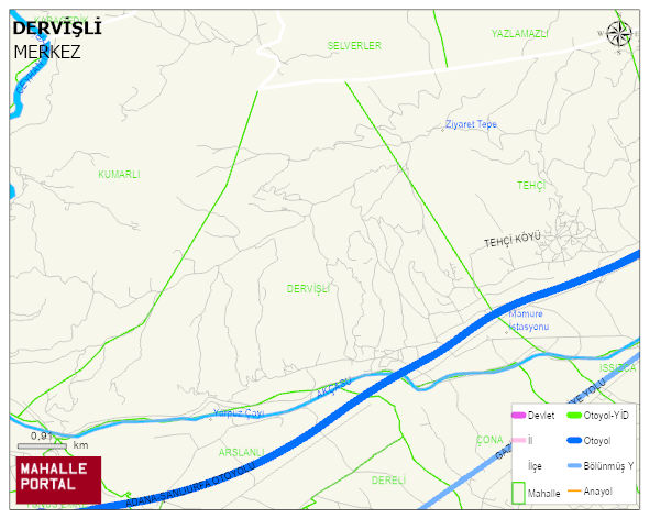 DERVİŞLİ Köyü Haritası | Coğrafi Yapı ve Detaylı Haritası