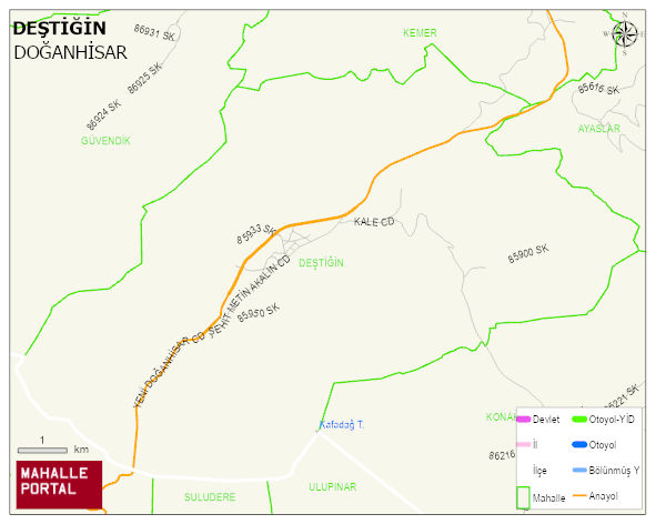 DEŞTİĞİN Mahallesi Haritası | Mahalle Sokak Haritası