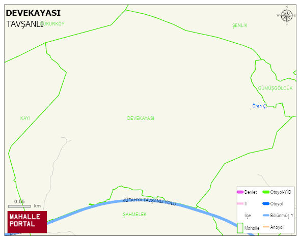 DEVEKAYASI Köyü Haritası | Dağlar, Ovalar ve Akarsu Bilgileri