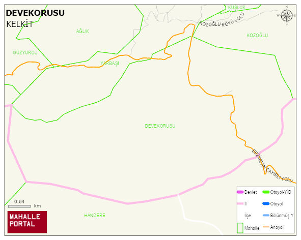 DEVEKORUSU Köyü Haritası | Coğrafi Yapı ve Detaylı Haritası