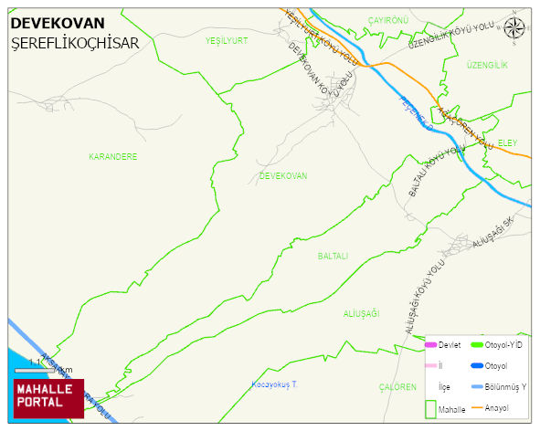 DEVEKOVAN Mahallesi Haritası | Yükselti ve Doğa Özellikleri