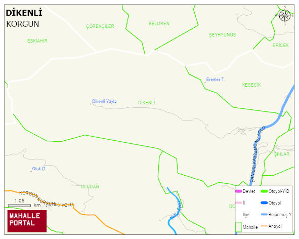 DİKENLİ Köyü Haritası | İnteraktif Köy ve Mahalle Sınırları