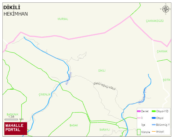DİKİLİ Mahallesi Haritası | İnteraktif Köy ve Mahalle Sınırları