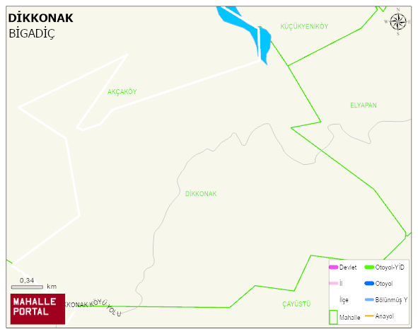 DİKKONAK Mahallesi Haritası | Mahalle ve Köy Sınırı