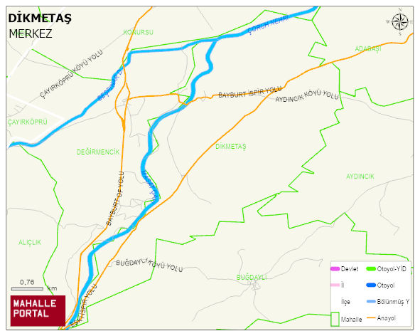 DİKMETAŞ Köyü Haritası | İnteraktif Köy ve Mahalle Sınırları