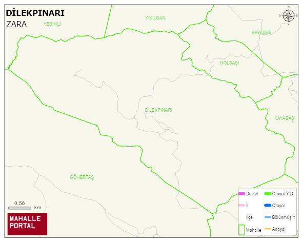 DİLEKPINARI Köyü Haritası | Yükselti ve Doğa Özellikleri