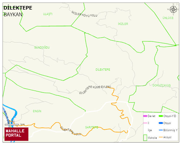 DİLEKTEPE Köyü Haritası | İnteraktif Köy ve Mahalle Sınırları