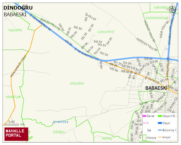 DİNDOĞRU Mahallesi Haritası | Detaylı Köy ve Mahalle Görünümü