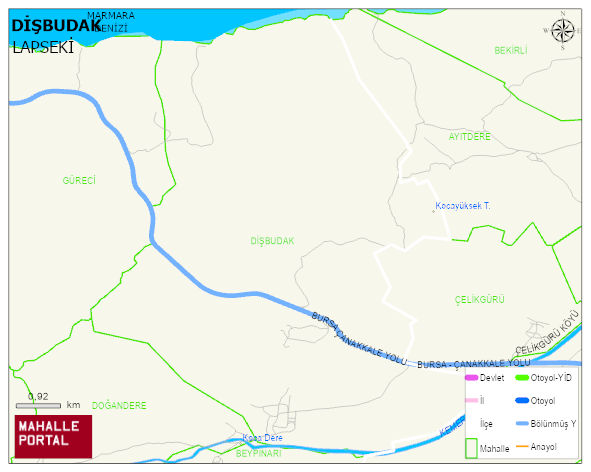 DİŞBUDAK Köyü Haritası | Dağlar, Ovalar ve Akarsu Bilgileri