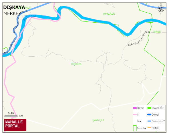 DIŞKAYA Köyü Haritası | İnteraktif Köy ve Mahalle Sınırları