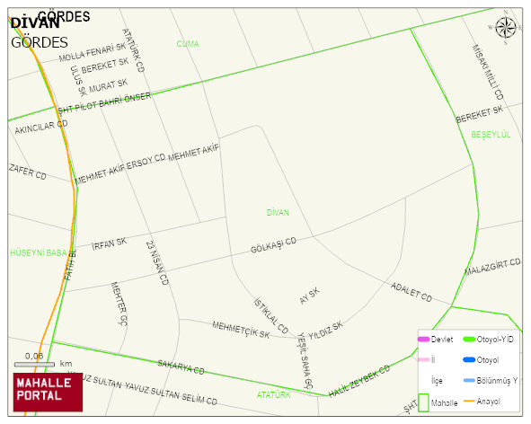 DİVAN Mahallesi Haritası | Yükselti ve Doğa Özellikleri