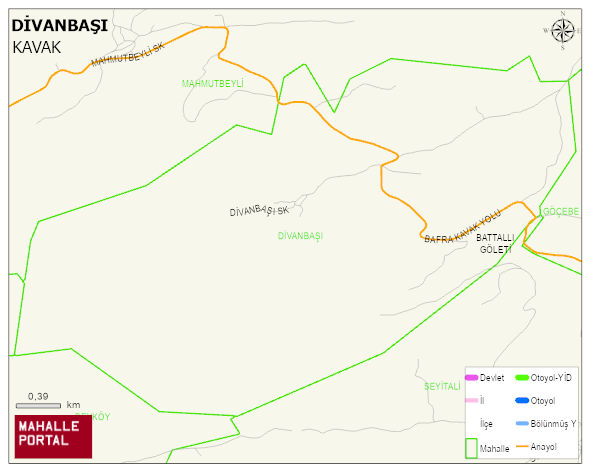 DİVANBAŞI Mahallesi Haritası | Sayısal Bölge Görünümü