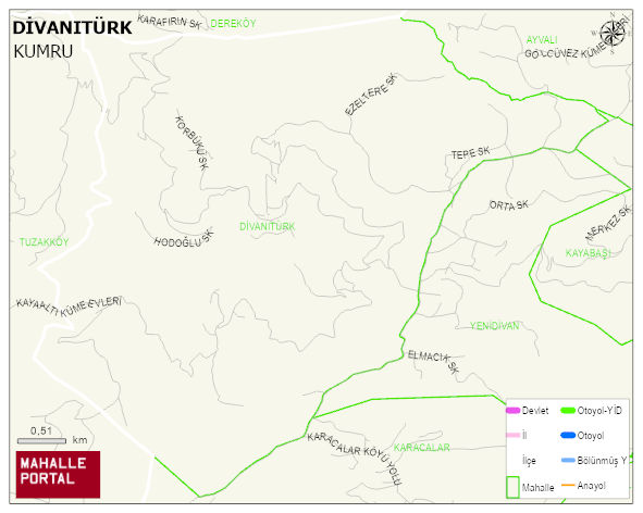 DİVANITÜRK Mahallesi Haritası | İnteraktif Köy ve Mahalle Sınırları