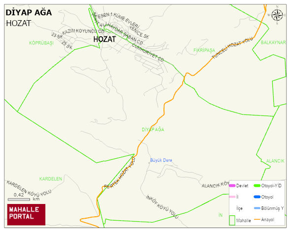 DİYAP AĞA Mahallesi Haritası | Sayısal Bölge Görünümü