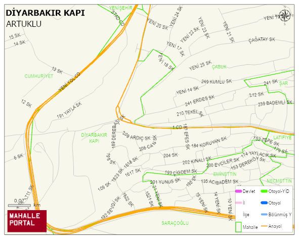DİYARBAKIR KAPI Mahallesi Haritası | Uydu Görüntüsü ve Harita Detayları