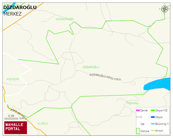 DİZDAROĞLU Köyü Haritası | Coğrafi Yapı ve Detaylı Haritası