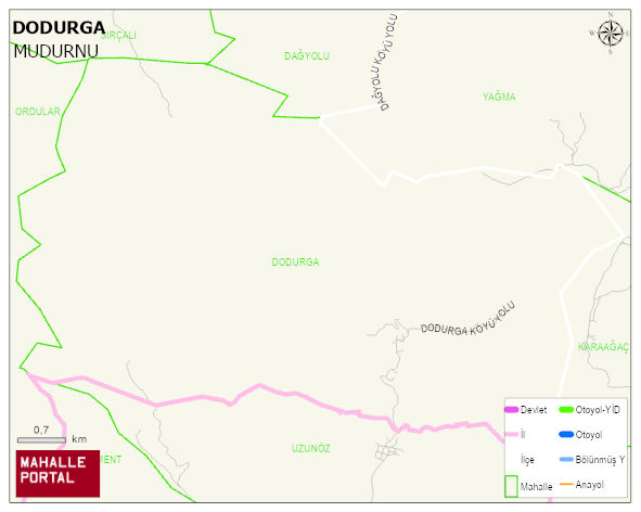 DODURGA Köyü Haritası | Mahalle ve Köy Sınırı