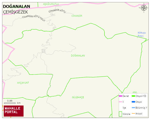 DOĞANALAN Köyü Haritası | Detaylı Köy ve Mahalle Görünümü