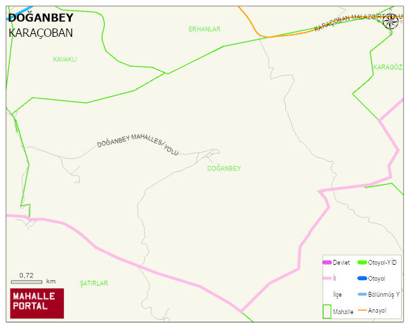 DOĞANBEY Mahallesi Haritası | Coğrafi Yapı ve Detaylı Haritası