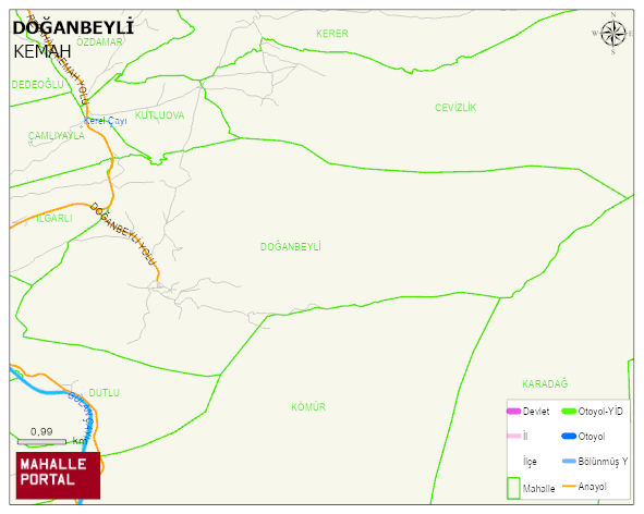 DOĞANBEYLİ Köyü Haritası | İnteraktif Köy ve Mahalle Sınırları