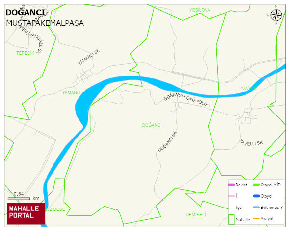 DOĞANCI Mahallesi Haritası | Dağlar, Ovalar ve Akarsu Bilgileri