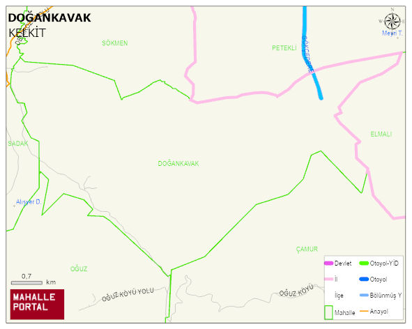 DOĞANKAVAK Köyü Haritası | Dağlar, Ovalar ve Akarsu Bilgileri