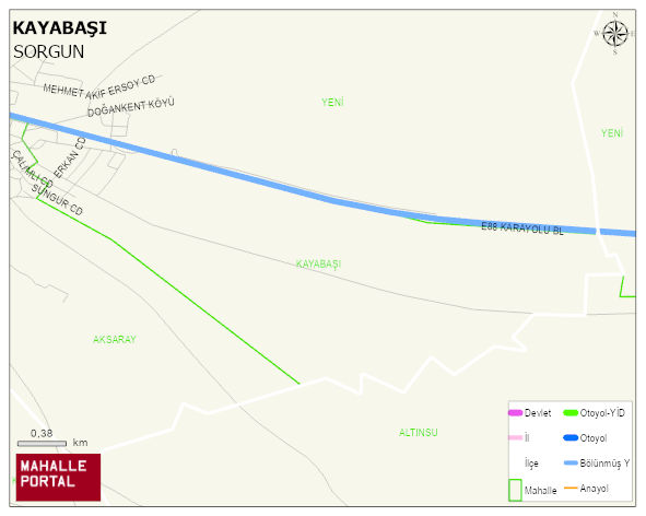 DOĞANKENT BELDESİ KAYABAŞI Mahallesi Haritası | Sayısal Bölge Görünümü