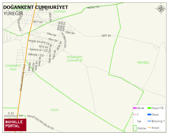 DOĞANKENT CUMHURİYET Mahallesi Haritası | Coğrafi Yapı ve Detaylı Haritası
