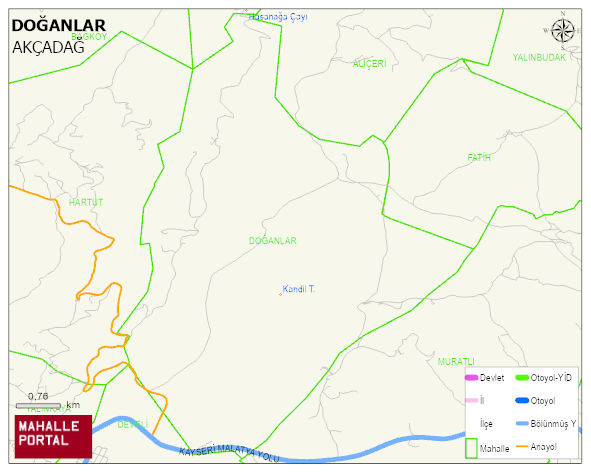 DOĞANLAR Mahallesi Haritası | Dağlar, Ovalar ve Akarsu Bilgileri