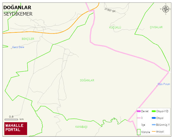 DOĞANLAR Mahallesi Haritası | Dağlar, Ovalar ve Akarsu Bilgileri