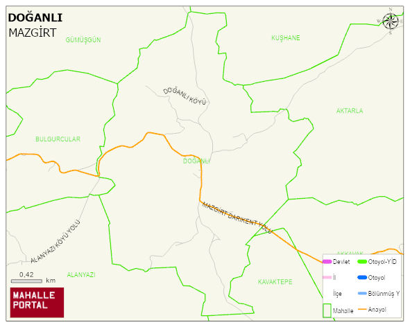 DOĞANLI Köyü Haritası | Sayısal Bölge Görünümü