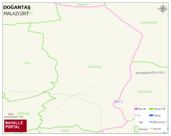DOĞANTAŞ Köyü Haritası | Mahalle ve Köy Sınırı